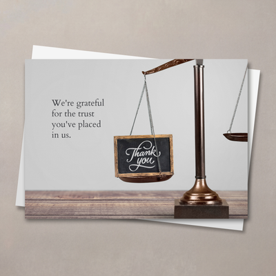 Scales of Gratitude Thank You Card