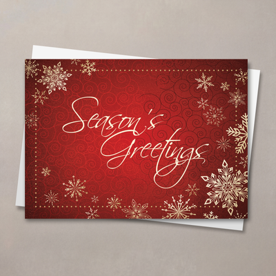 Season's Greetings Snowflakes Christmas Card