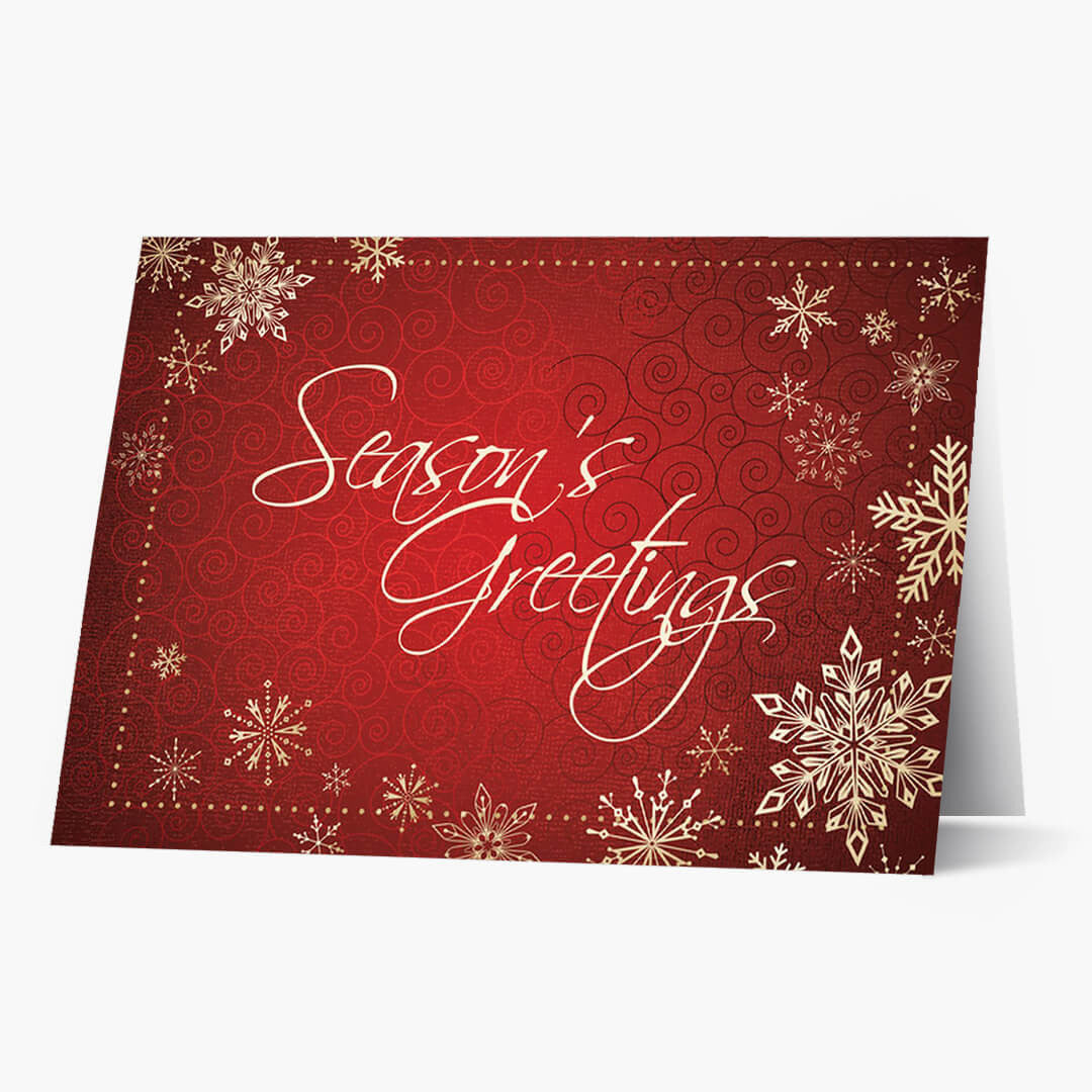Season's Greetings Snowflakes Christmas Card