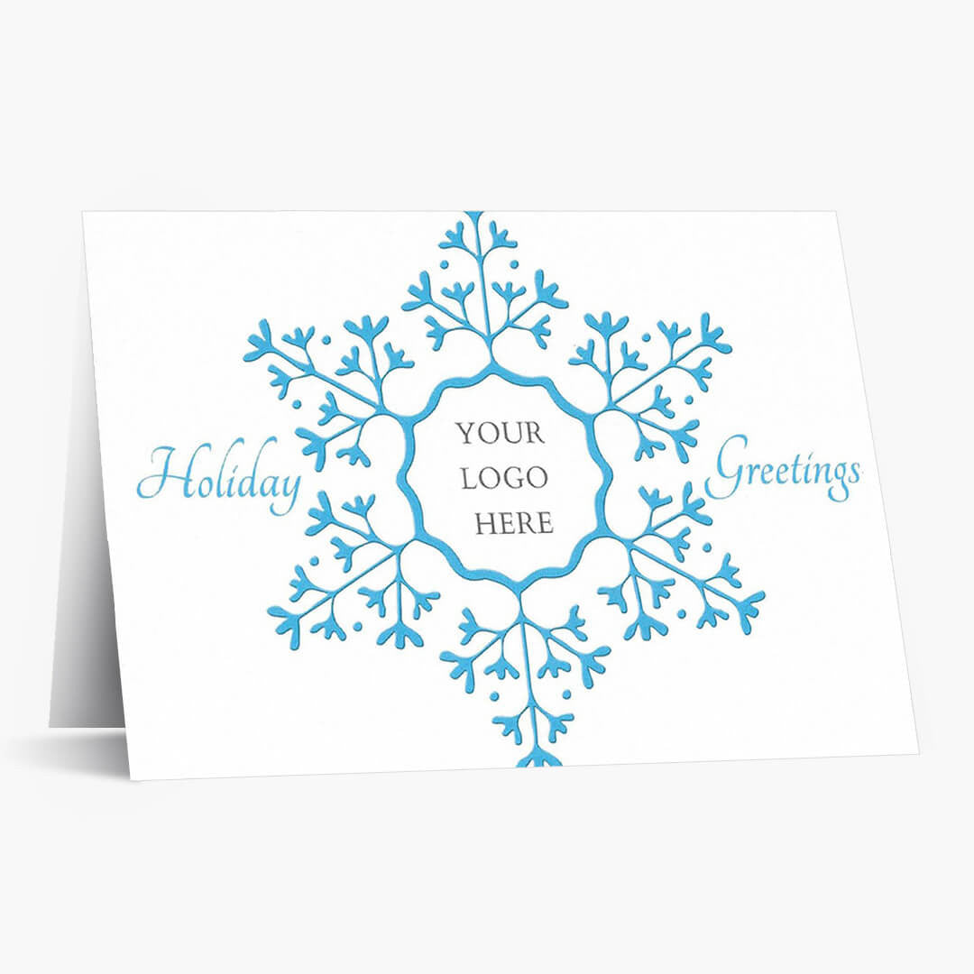 Snowflake Greetings Logo Christmas Card