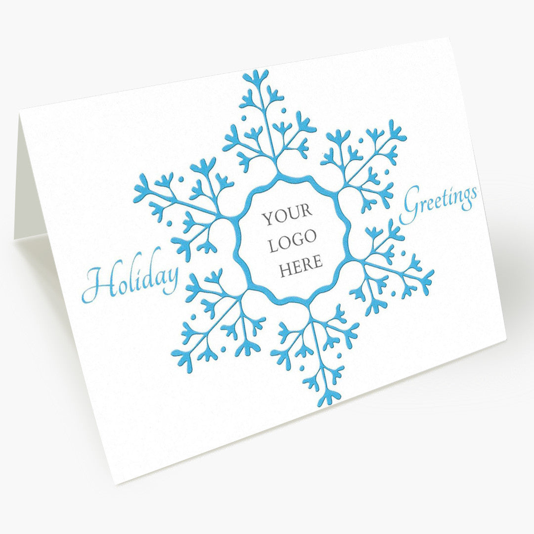 Snowflake Greetings Logo Christmas Card