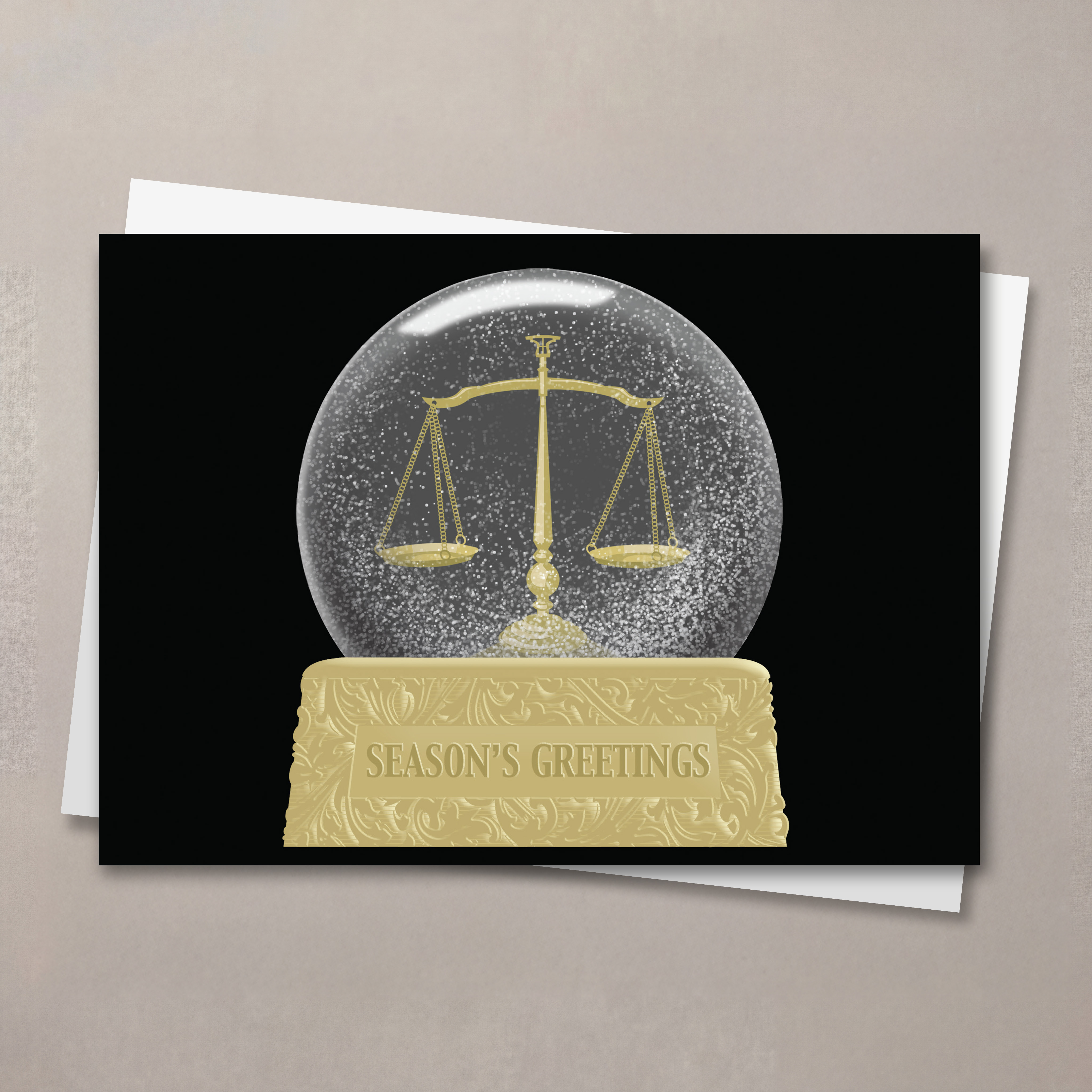 Snowglobe Scales Christmas Card