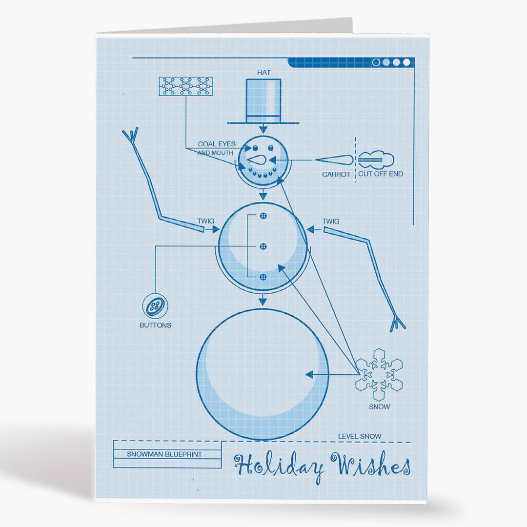 Snowman Blueprint Christmas Card