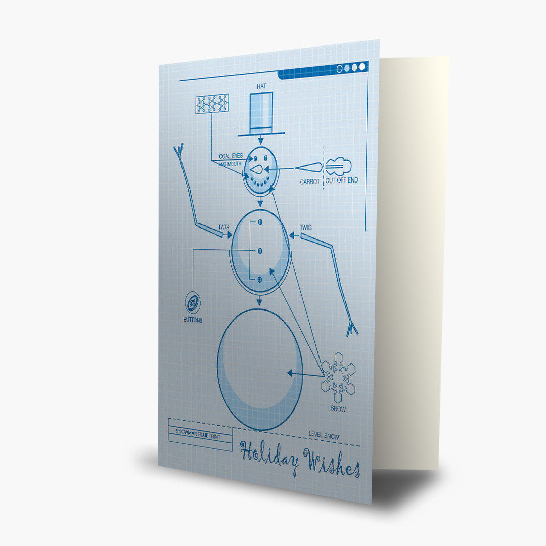 Snowman Blueprint Christmas Card
