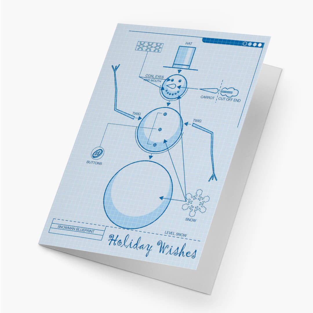 Snowman Blueprint Christmas Card