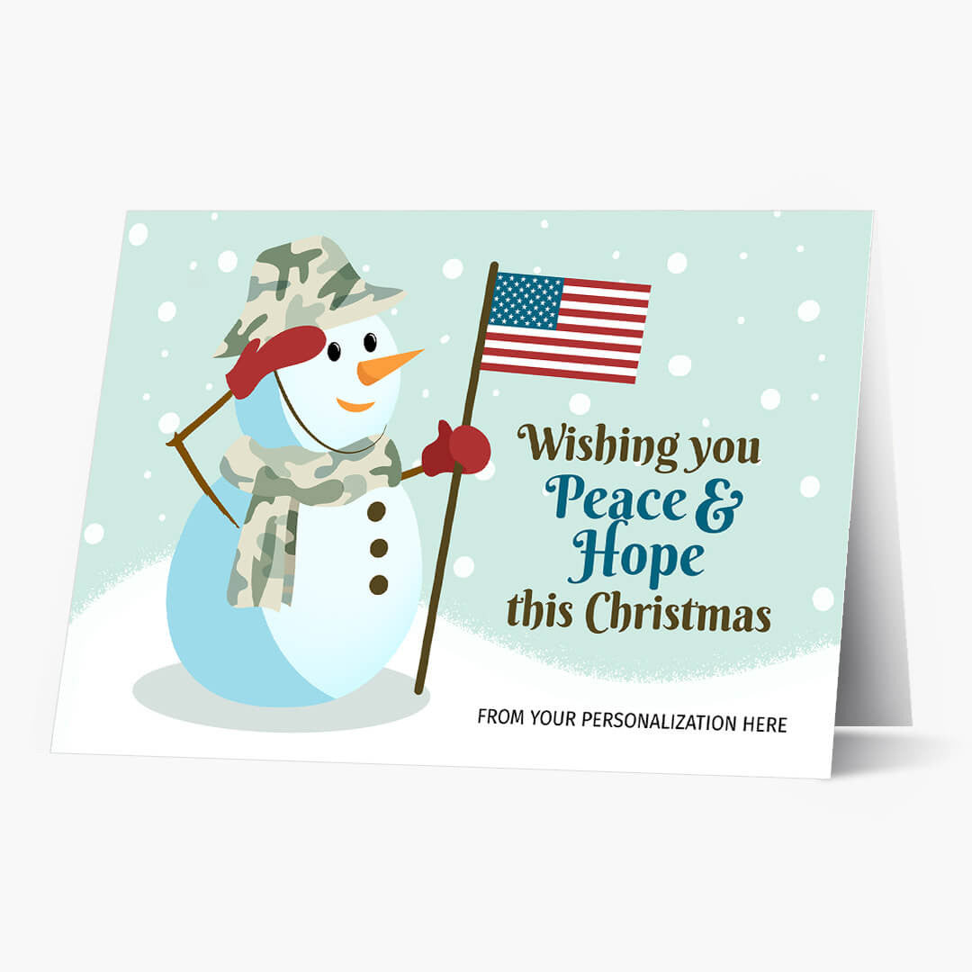 Snowman Salute Christmas Card