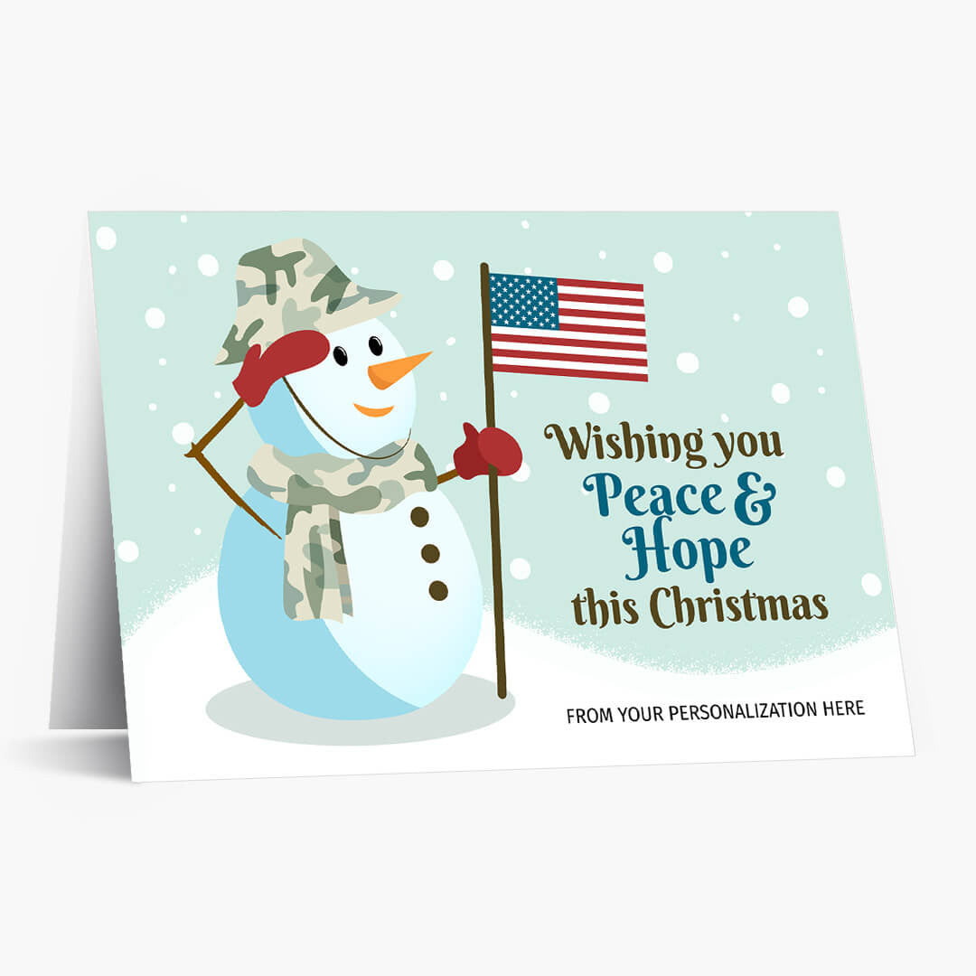 Snowman Salute Christmas Card