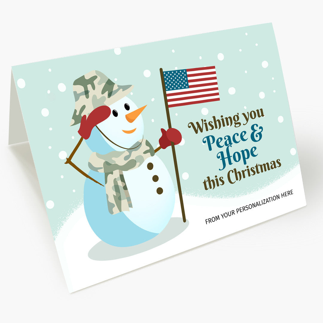 Snowman Salute Christmas Card