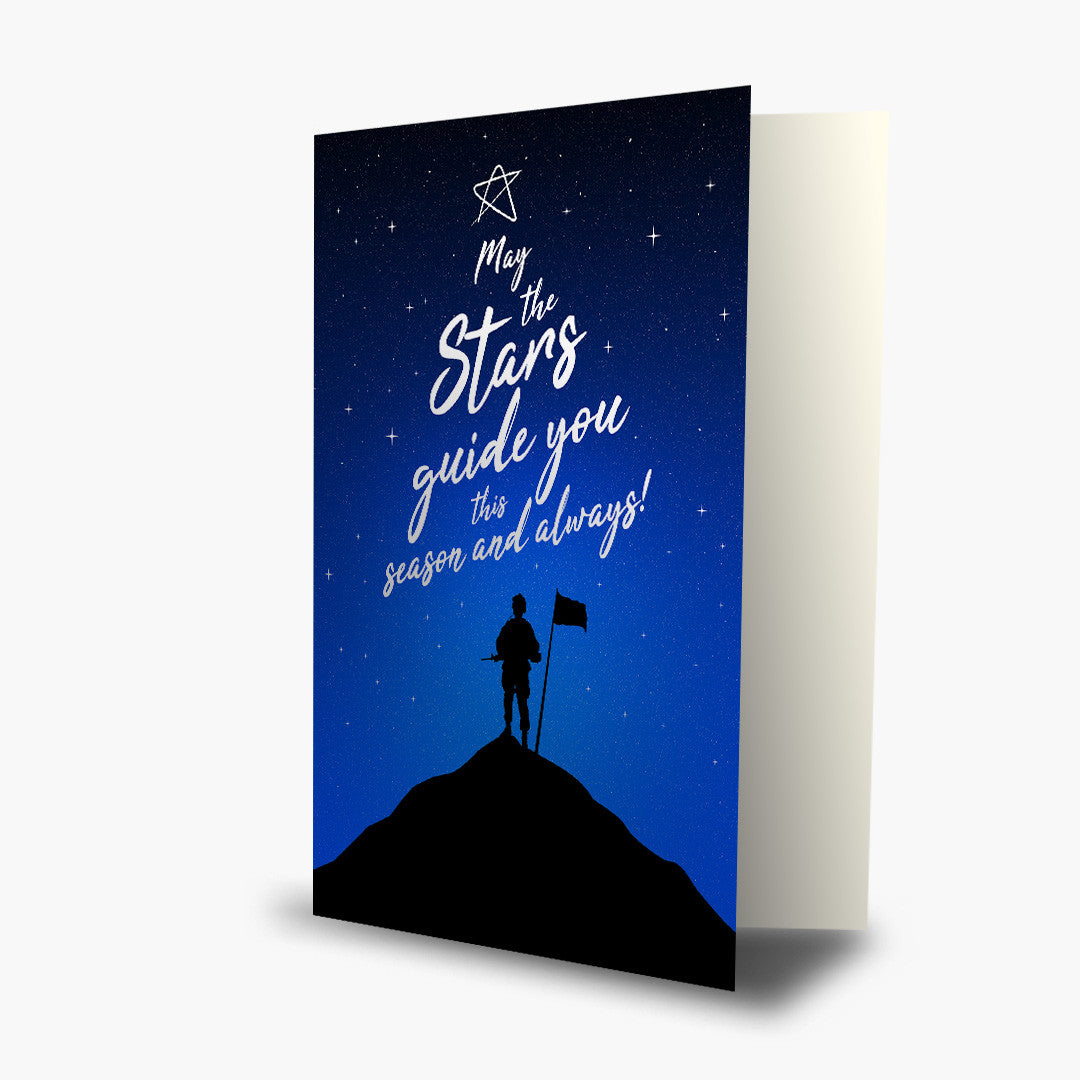 Soldier Starry Night Christmas Card