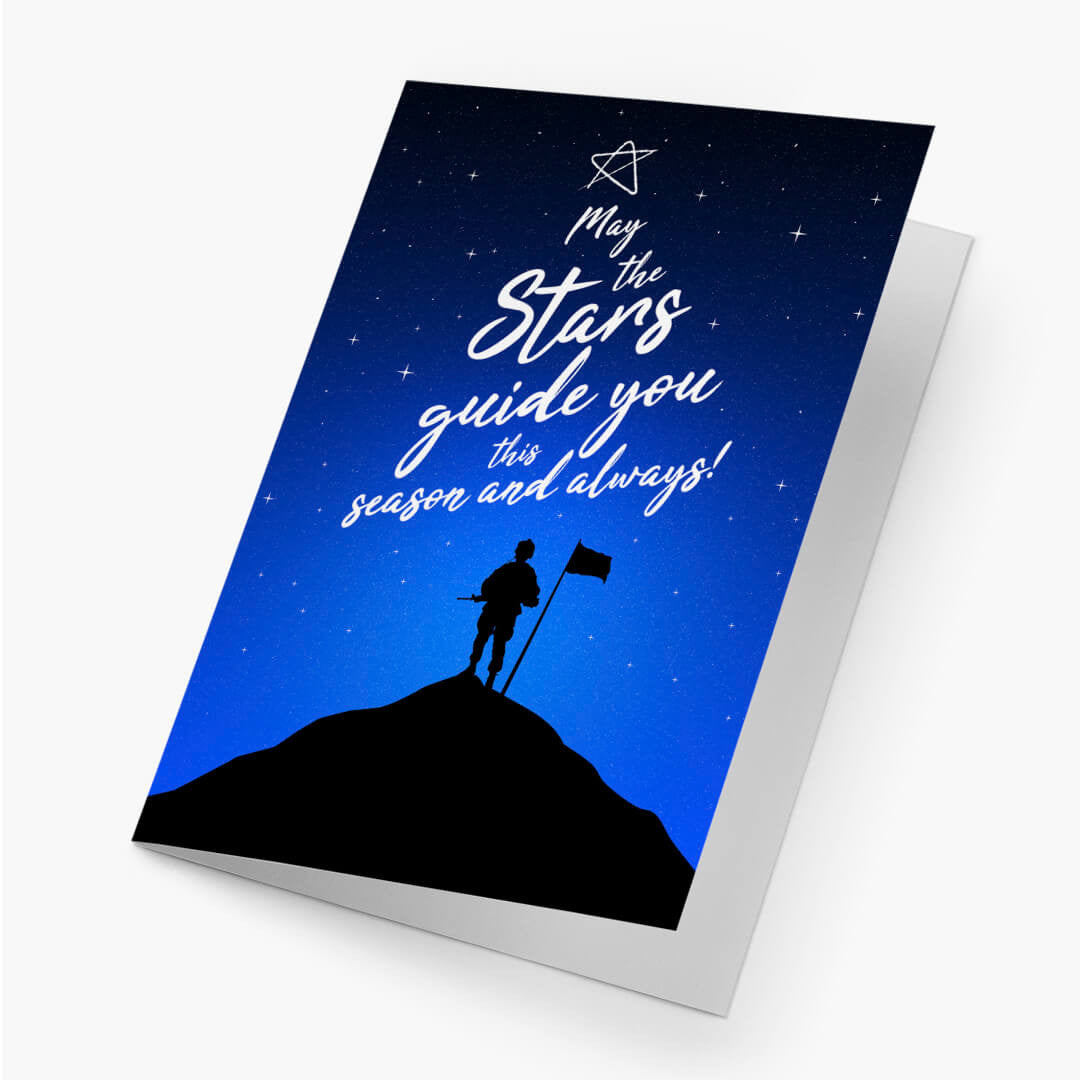 Soldier Starry Night Christmas Card