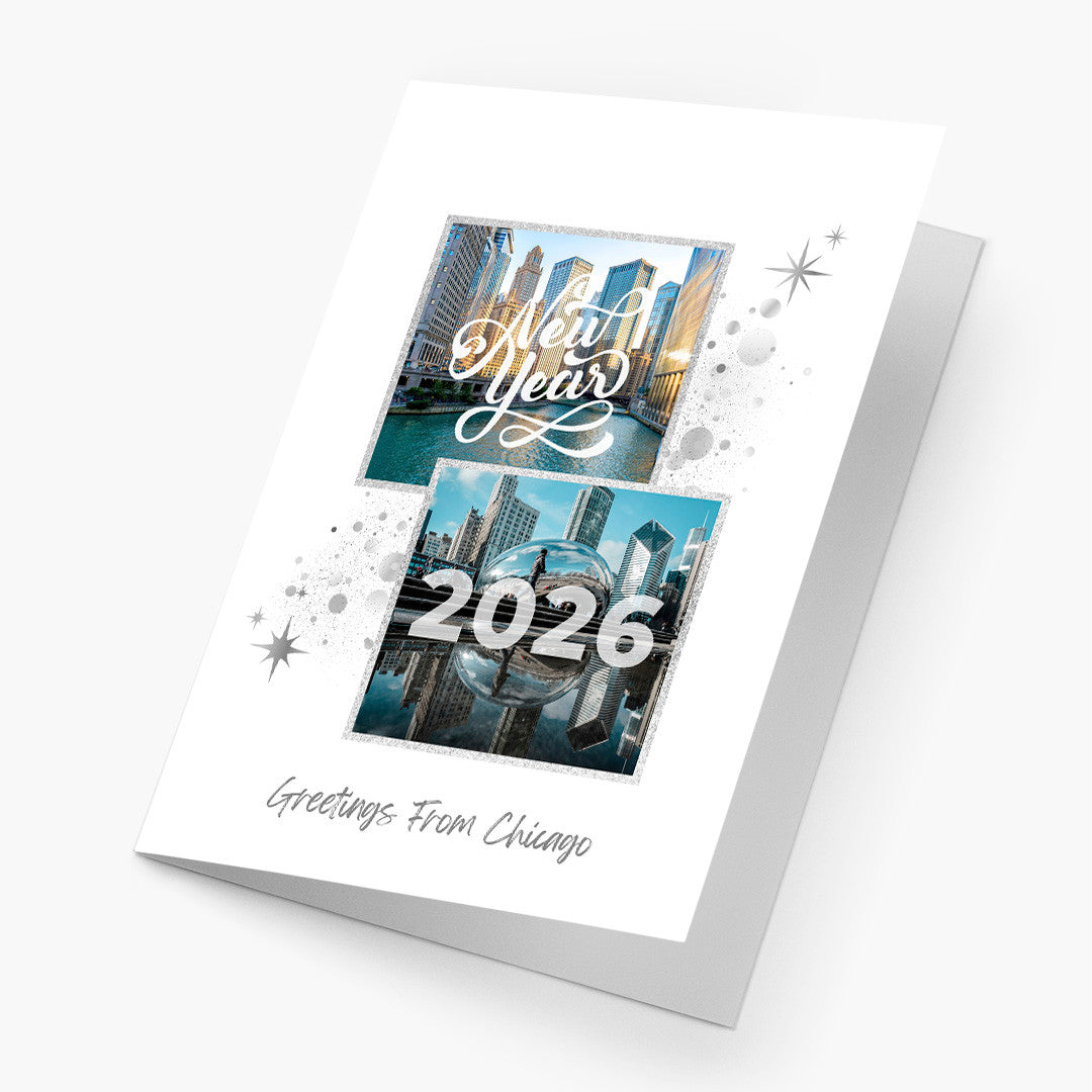 Sparkling Scenes New Year Card - Chicago