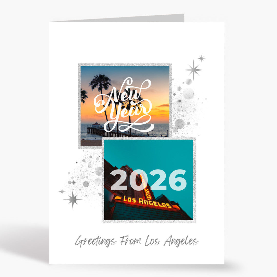 Sparkling Scenes New Year Card - Los Angeles