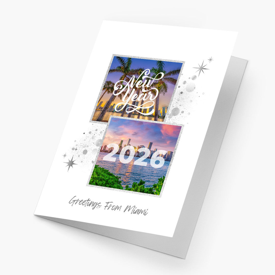 Sparkling Scenes New Year Card - Miami