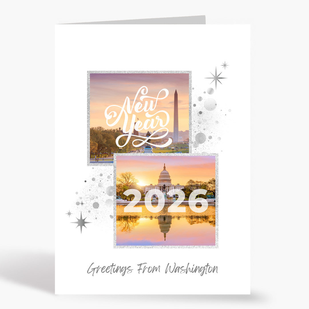 Sparkling Scenes New Year Card - Washington DC