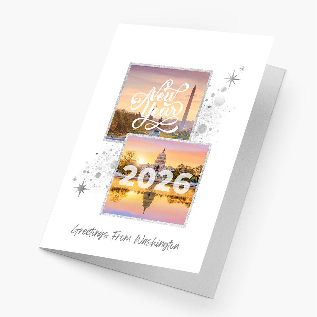 Sparkling Scenes New Year Card - Washington DC