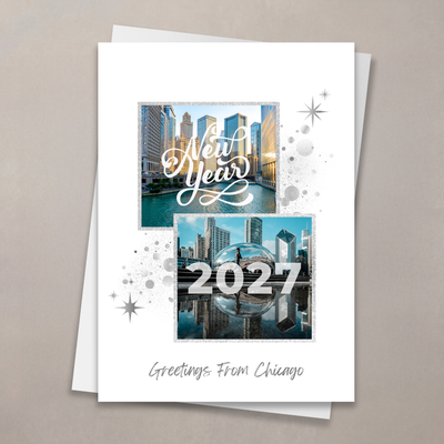 Sparkling Scenes New Year Card - Chicago