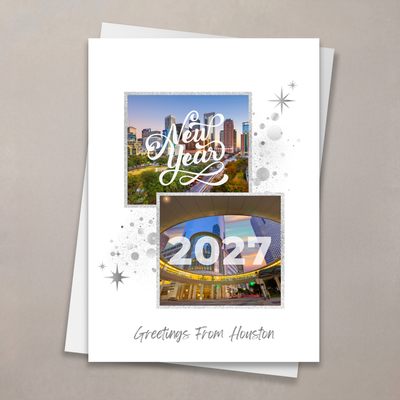 Sparkling Scenes New Year Card - Houston
