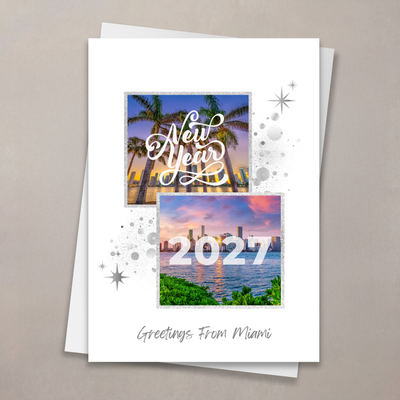 Sparkling Scenes New Year Card - Miami