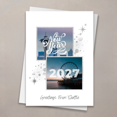 Sparkling Scenes New Year Card - Seattle
