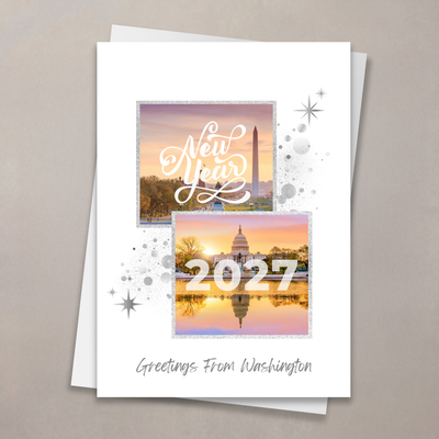 Sparkling Scenes New Year Card - Washington DC