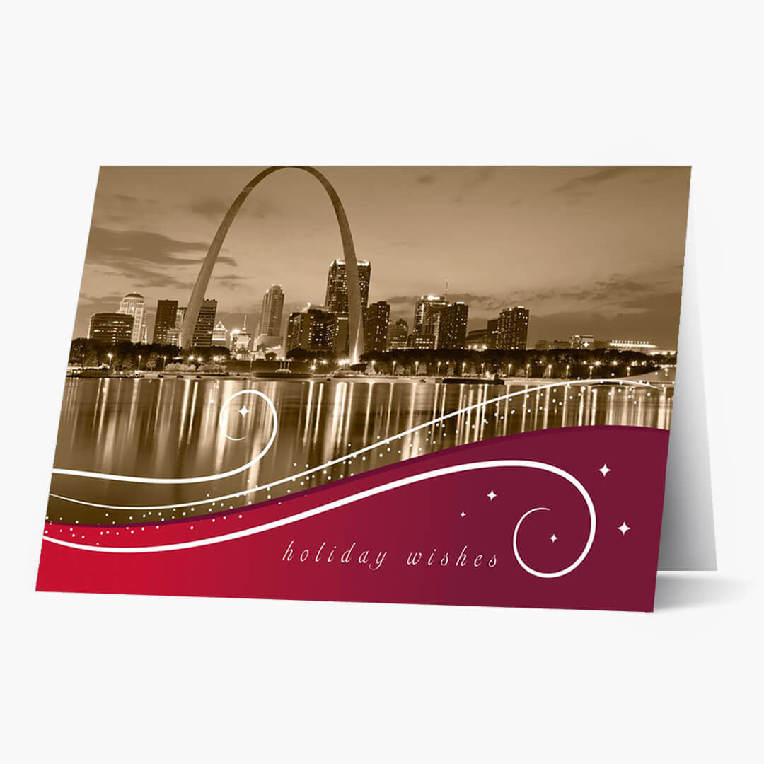 St Louis Swirls Christmas Card