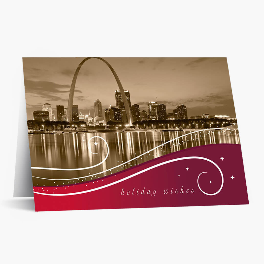 St Louis Swirls Christmas Card
