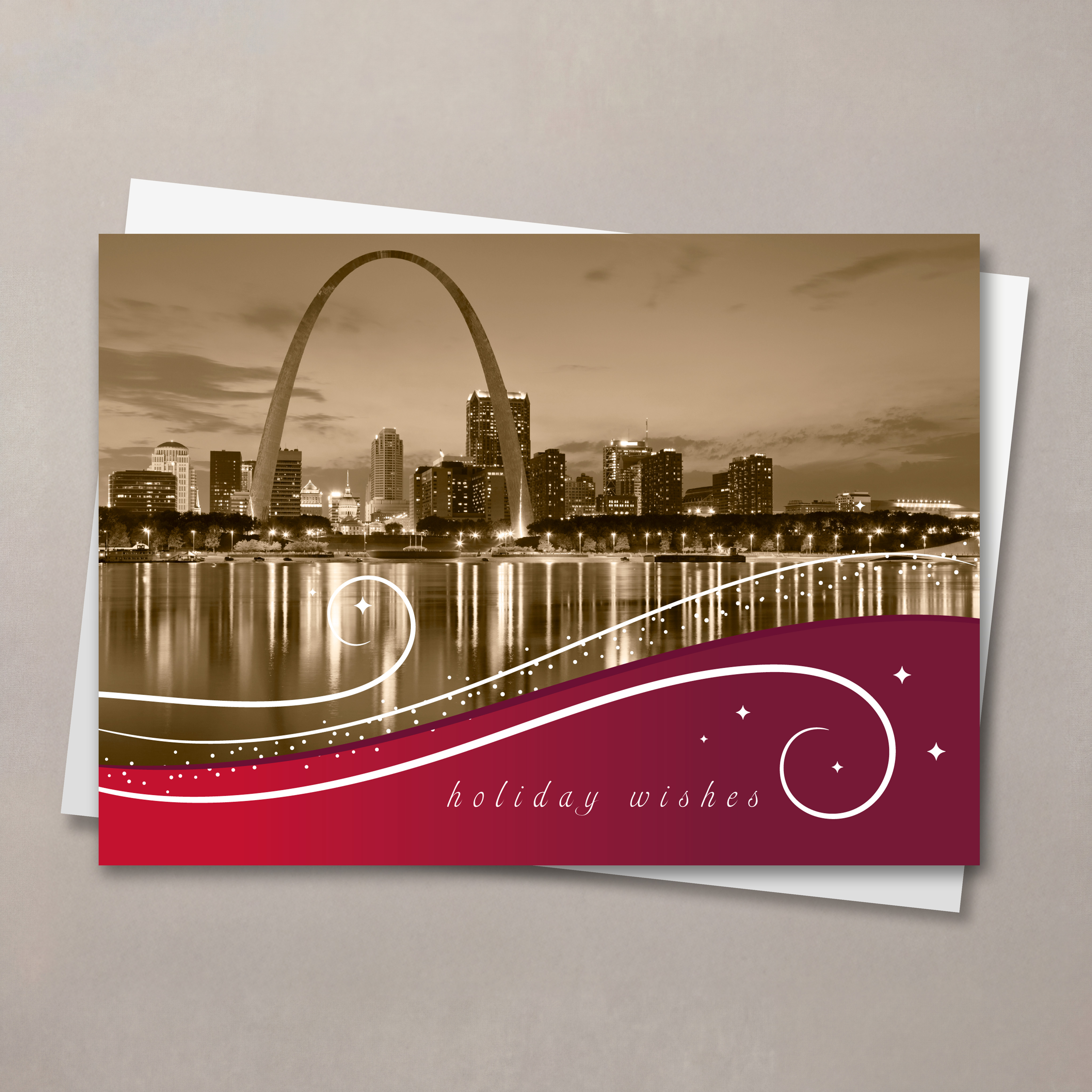 St Louis Swirls Christmas Card