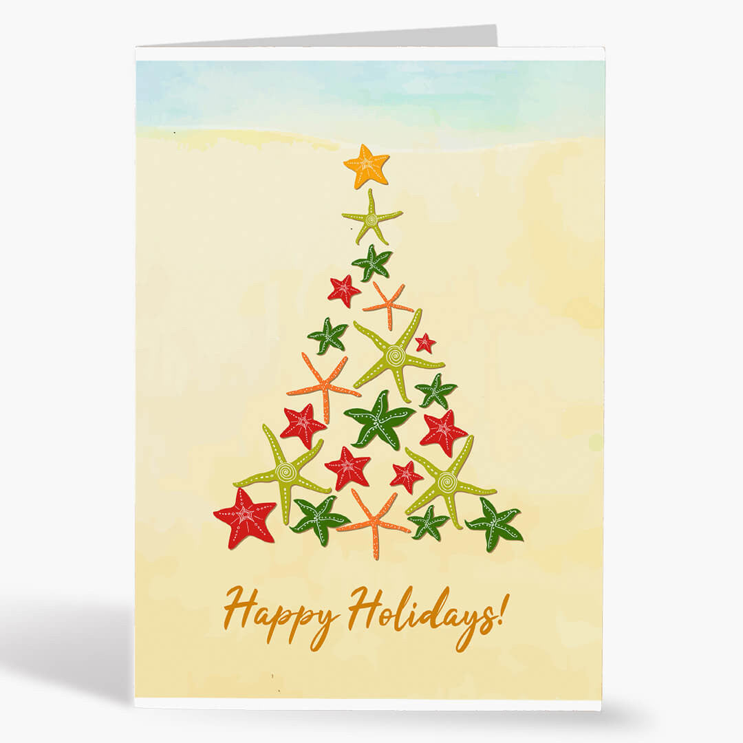 Starfish Christmas Tree Card