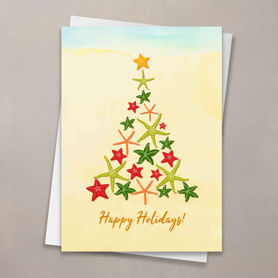 Starfish Christmas Tree Card