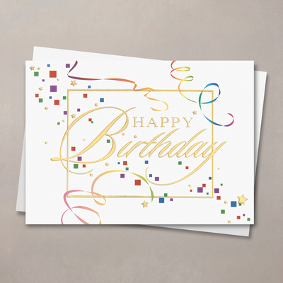 Streamers and Confetti Birthday Card
