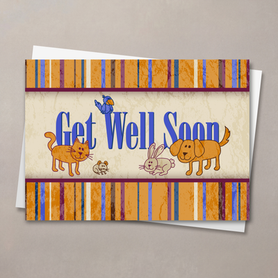 Striped Pet Get Well