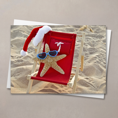 Sun Bathing Starfish Holiday Card