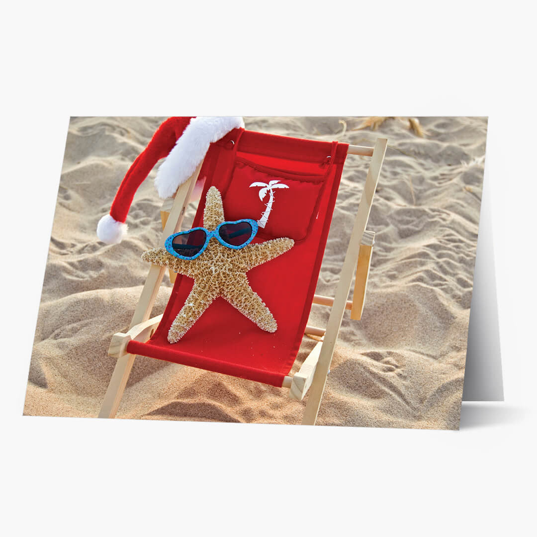 Sun Bathing Starfish Holiday Card