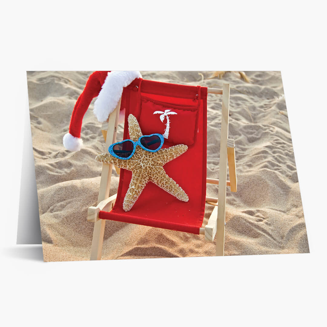 Sun Bathing Starfish Holiday Card