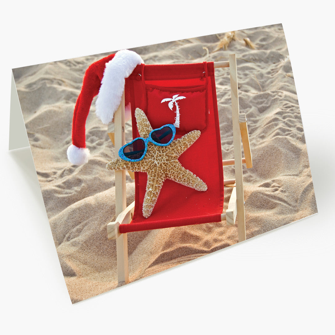 Sun Bathing Starfish Holiday Card