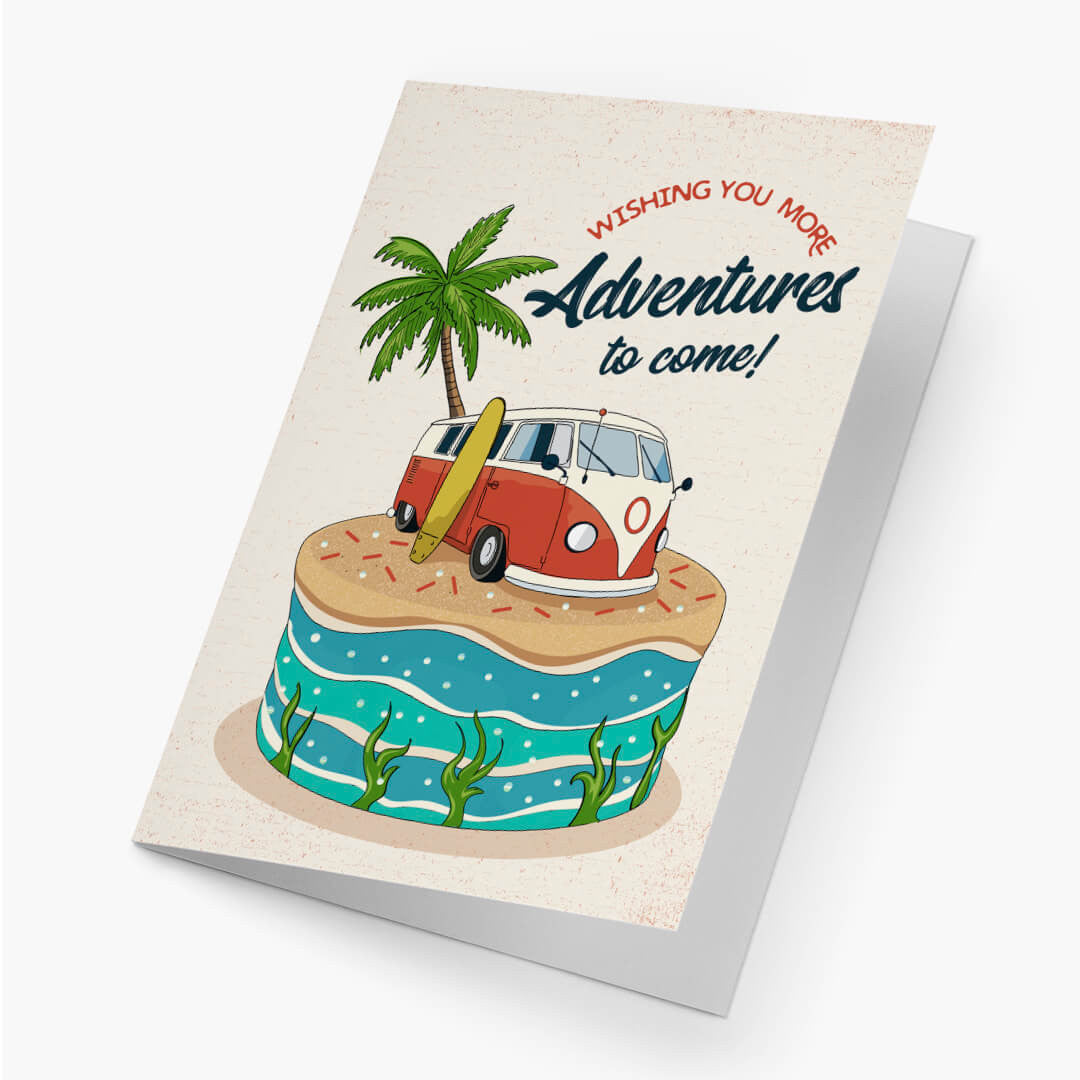 Surf Van Cake Birthday Card