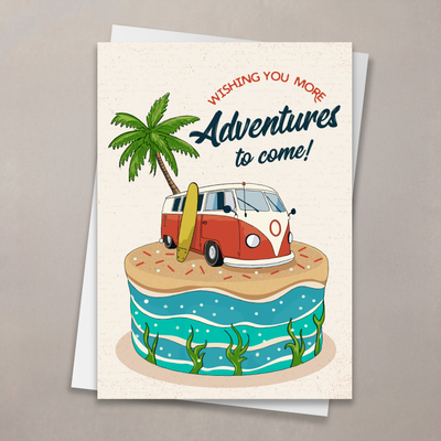 Surf Van Cake Birthday Card