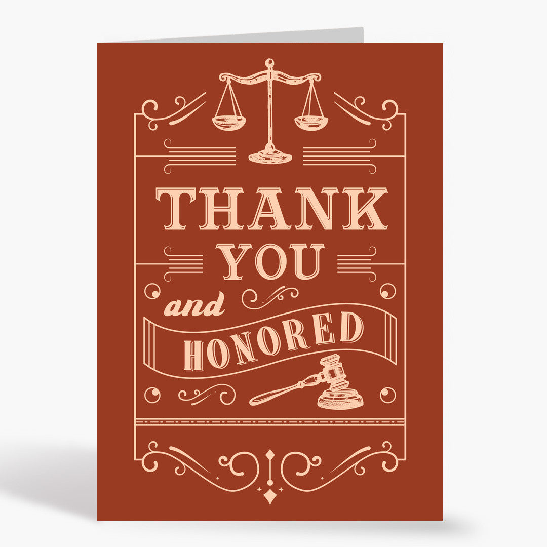 Thank You and Honored Thank You Card