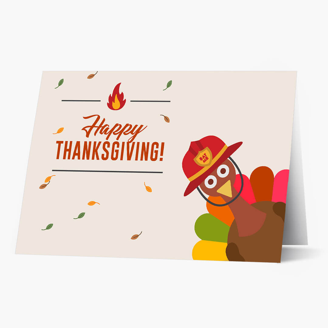 Thanksgiving Firefighter Card