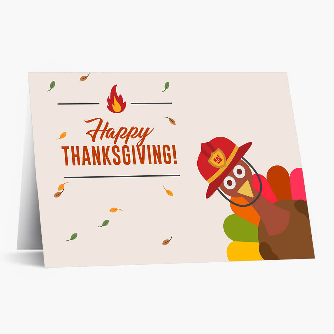 Thanksgiving Firefighter Card