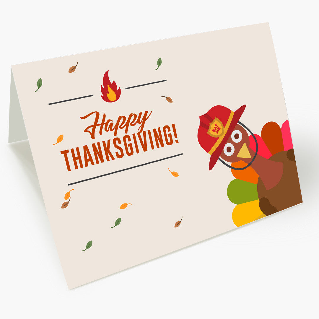 Thanksgiving Firefighter Card