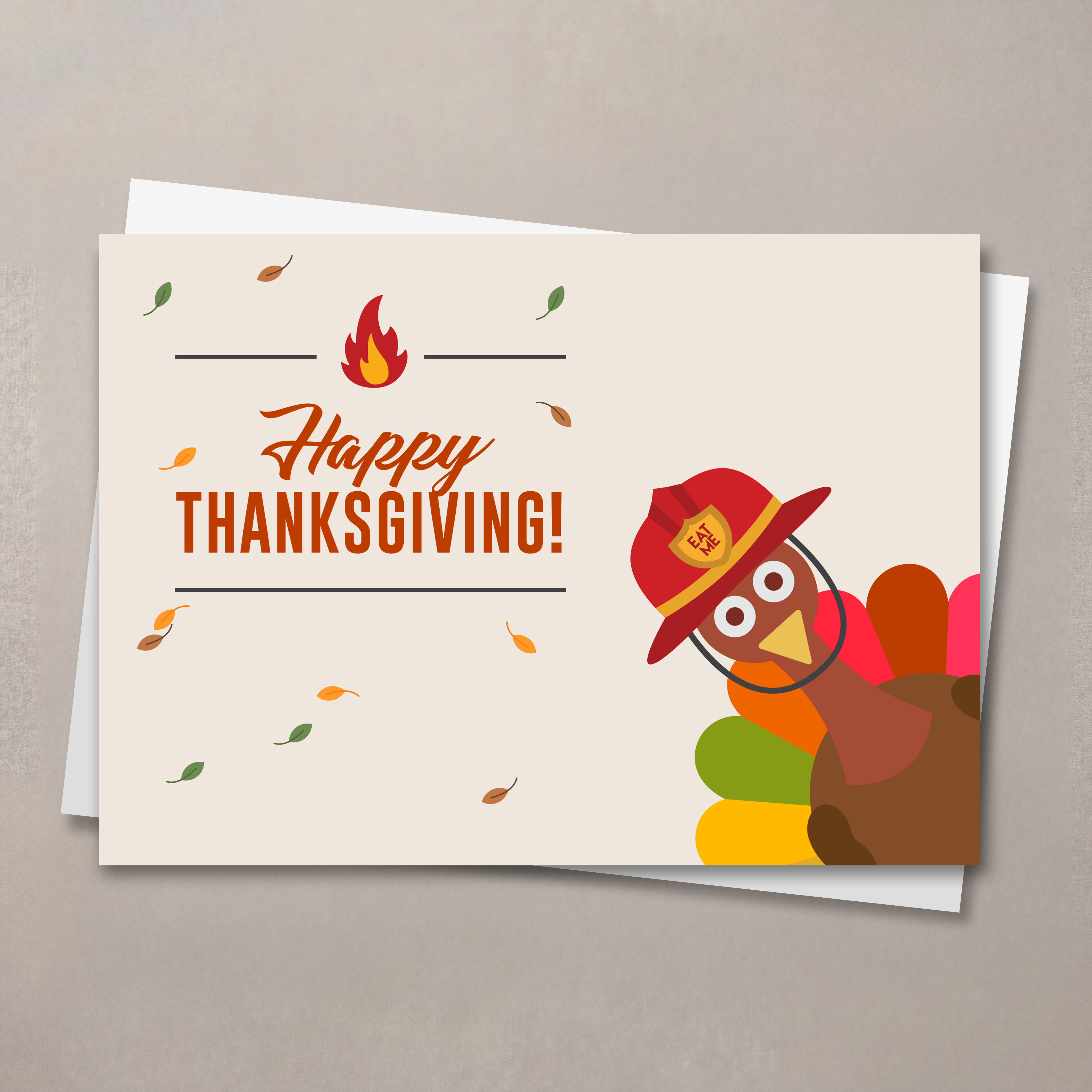 Thanksgiving Firefighter Card