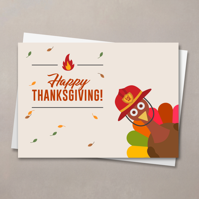 Thanksgiving Firefighter Card