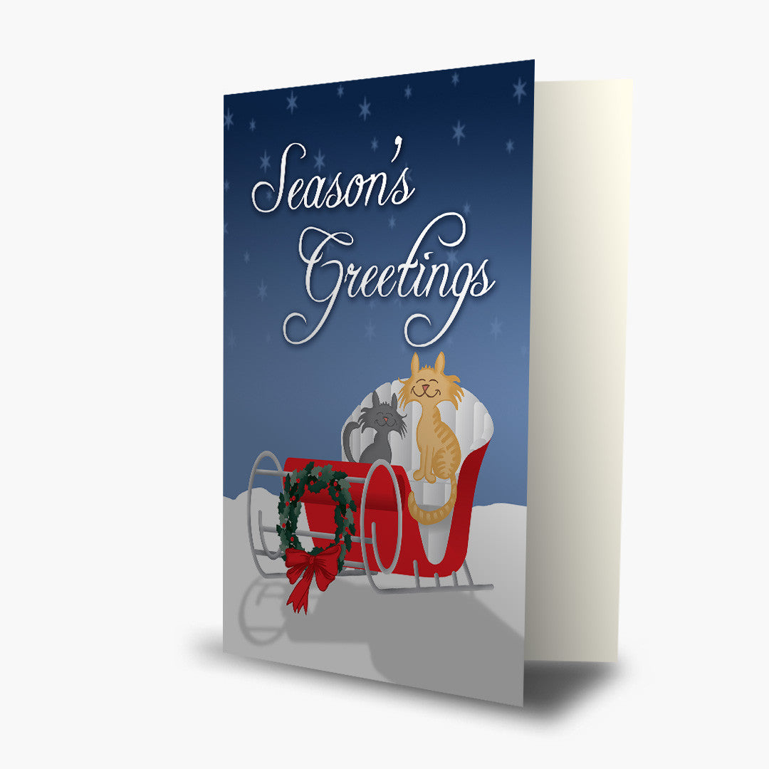 Traveling Cats Holiday Card