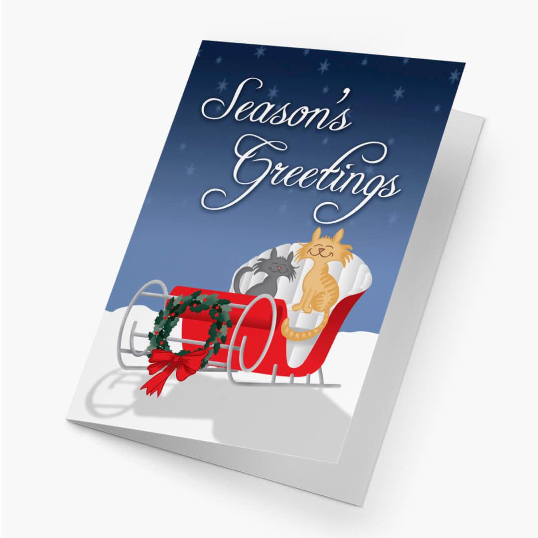 Traveling Cats Holiday Card