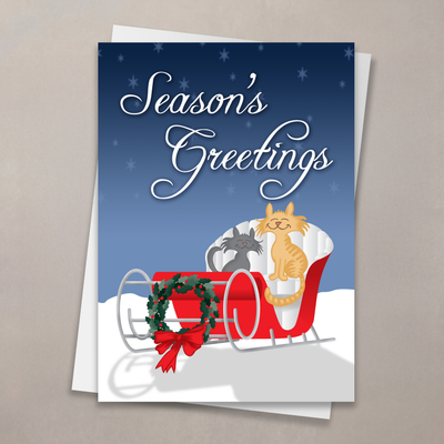 Traveling Cats Holiday Card