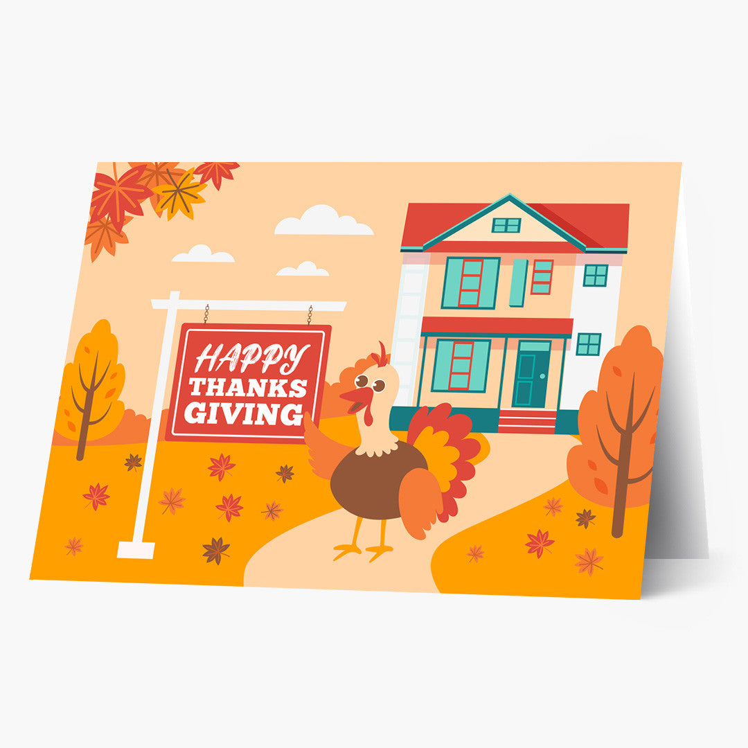 Turkey House Agent Thanksgiving Card