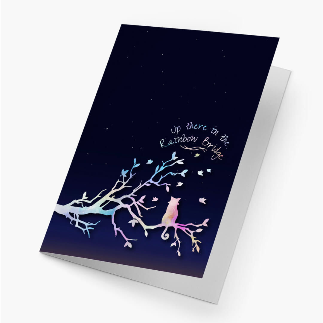 Up the Rainbow Bridge Pet Sympathy Card