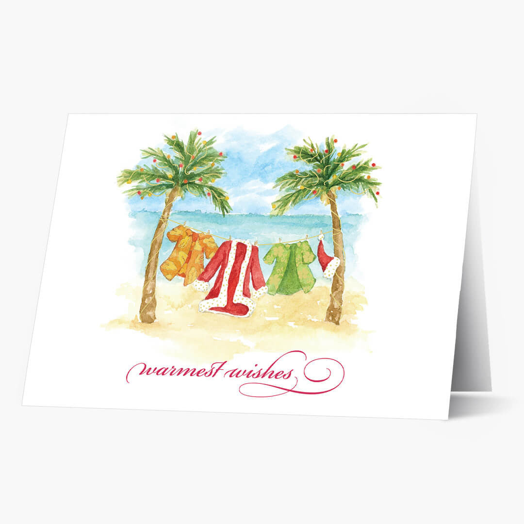 Warm Weather Clothes Christmas Card