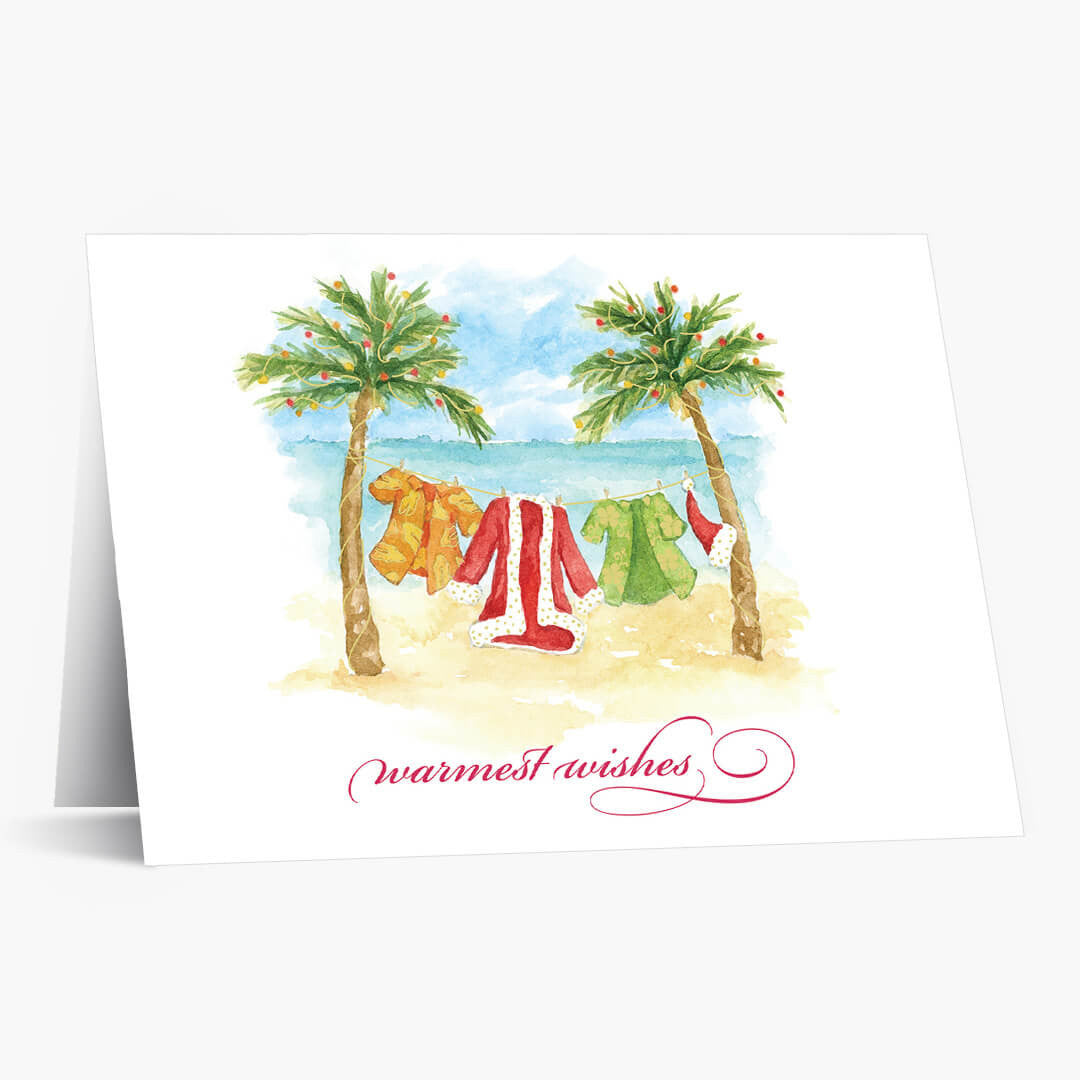 Warm Weather Clothes Christmas Card